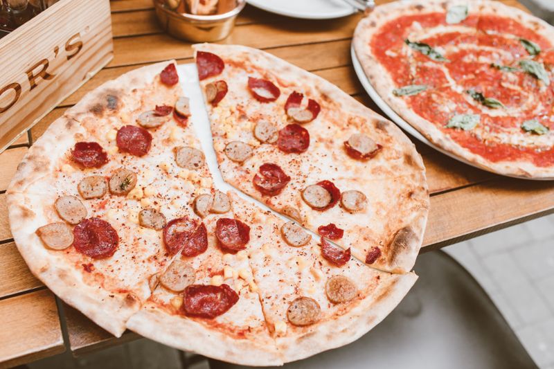 Spicy pepperoni pizza catering pizzaluce